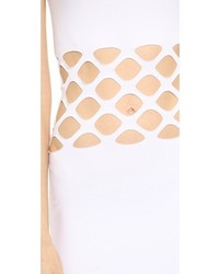 Белое платье-макси с вырезом от Jean Paul Gaultier