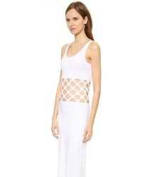 Белое платье-макси с вырезом от Jean Paul Gaultier