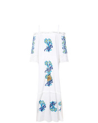 Белое платье-макси с вышивкой от Figue