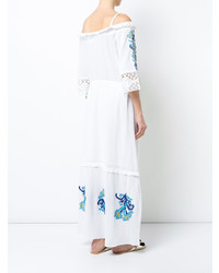 Белое платье-макси с вышивкой от Figue