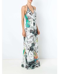 Белое платье-макси с принтом от Mara Mac