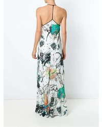 Белое платье-макси с принтом от Mara Mac