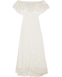 Белое платье-макси с принтом от Temperley London