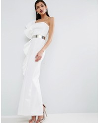 Белое платье-макси с рюшами от Asos