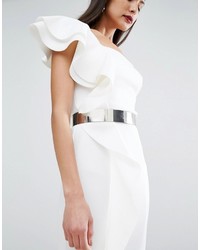 Белое платье-макси с рюшами от Asos