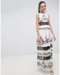 Белое платье-макси с цветочным принтом от ASOS DESIGN