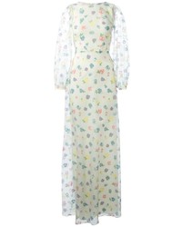Белое платье-макси с цветочным принтом от Vilshenko