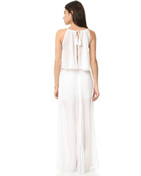 Белое платье-макси со складками от Line & Dot