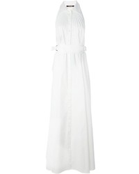 Белое платье-макси со складками от Roberto Cavalli