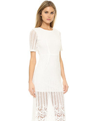 Белое платье-миди c бахромой от J.o.a.
