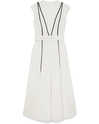 Белое платье-миди в вертикальную полоску от Emilia Wickstead