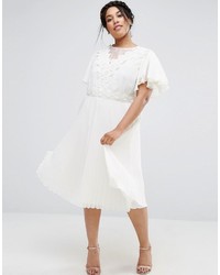 Белое платье-миди крючком со складками от Asos