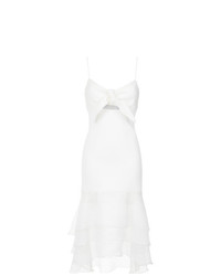 Белое платье-миди с вырезом от Olympiah