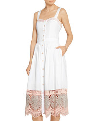 Белое платье-миди с вышивкой от Temperley London