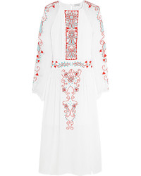 Белое платье-миди с вышивкой от Temperley London