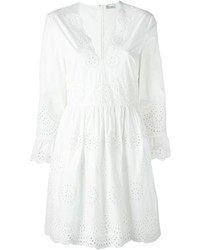Белое платье-миди с люверсами от RED Valentino