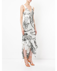 Белое платье-миди с "огурцами" от Manning Cartell
