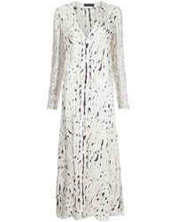 Белое платье-миди с принтом от Calvin Klein Collection