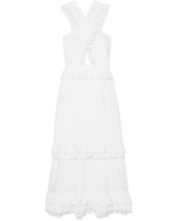 Белое платье-миди с рюшами от Alice McCall