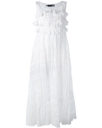 Белое платье-миди с рюшами от Love Moschino