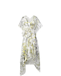 Белое платье-миди с цветочным принтом от Dvf Diane Von Furstenberg