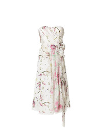Белое платье-миди с цветочным принтом от Ermanno Scervino