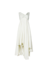 Белое платье-миди со складками от Drome