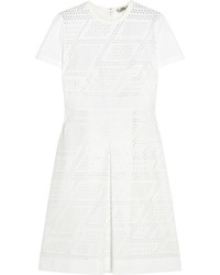 Белое платье прямого кроя в сеточку от Fendi