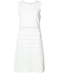 Белое платье прямого кроя с вышивкой от Chloé