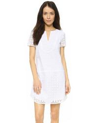 Белое платье прямого кроя с люверсами от Three Dots