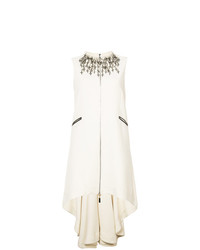 Белое платье прямого кроя с украшением от Thomas Wylde