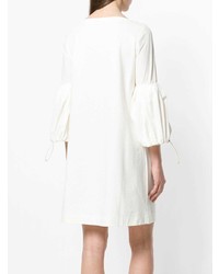 Белое платье прямого кроя от Moncler