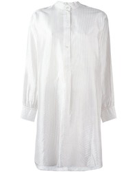 Белое платье-рубашка в вертикальную полоску от Dusan