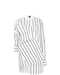 Белое платье-рубашка в вертикальную полоску от Ji Oh