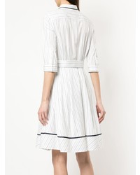 Белое платье-рубашка в вертикальную полоску от Loveless