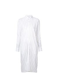 Белое платье-рубашка в вертикальную полоску от Y's