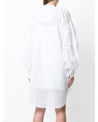 Белое платье-рубашка с вышивкой от Ermanno Scervino