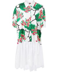Белое платье-рубашка с цветочным принтом от I'M Isola Marras