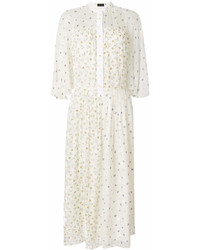 Белое платье-рубашка с цветочным принтом от Joseph