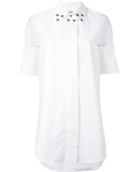 Белое платье-рубашка с шипами от MM6 MAISON MARGIELA