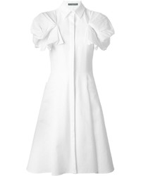 Белое платье-рубашка от Alexander McQueen