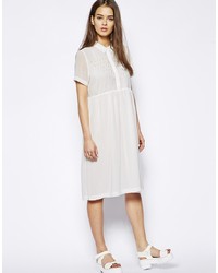 Белое платье-рубашка от Dress Gallery