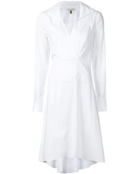 Белое платье-рубашка от Halston