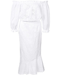 Белое платье с вышивкой от Saloni