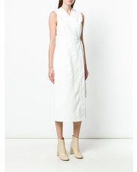 Белое платье с запахом от MM6 MAISON MARGIELA