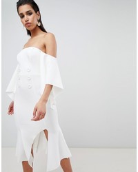 Белое платье с открытыми плечами от ASOS DESIGN