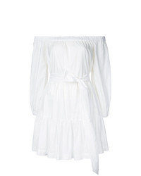 Белое платье с открытыми плечами от Erika Cavallini