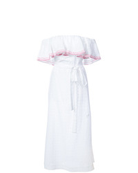 Белое платье с открытыми плечами от Lisa Marie Fernandez
