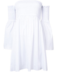 Белое платье с открытыми плечами от Milly