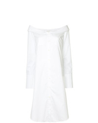 Белое платье с открытыми плечами от Monographie